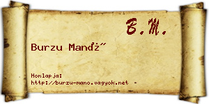 Burzu Manó névjegykártya